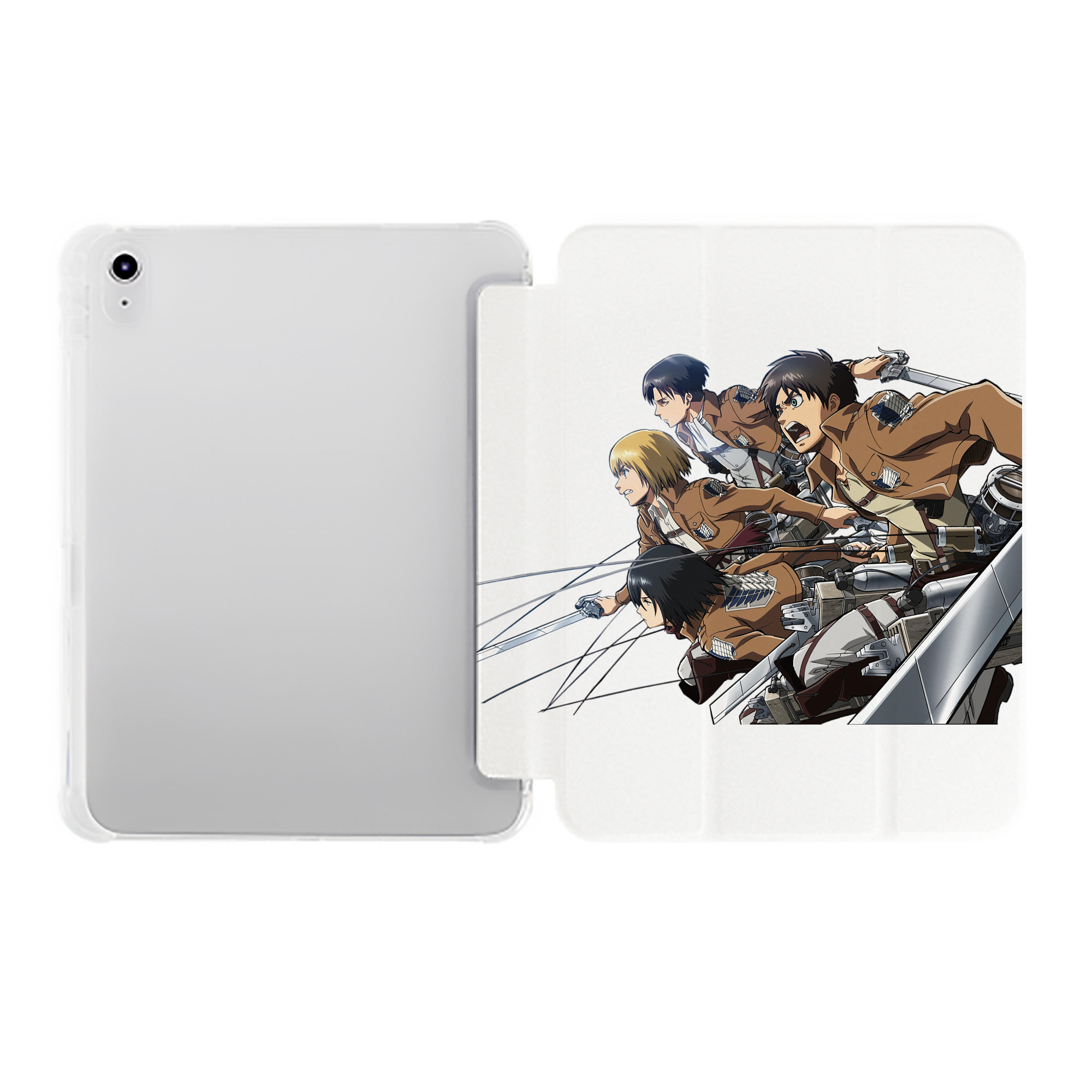 （画像用） 進撃の巨人 Attack on Titan IPad ケース ペン収納付き 三つ折りスタンド PUレザー×シリコン 対応機種9.5/10.5/10.9インチ